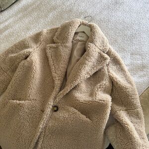 ba&sh Paris Cream Teddy Jacket